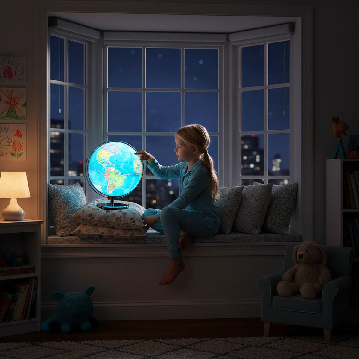 13 Inch Illuminated World Globe 720° Rotating Map with LED Light view 5