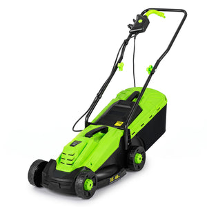 13-Inch 12-Amp Corded Electric Lawn Mower with 3-Position Height Adjustment-Green