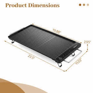 1300W Indoor Electric Grill with Removable Touch Panel-Black view 2