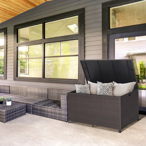Outdoor Wicker Storage Box with Zippered Liner-133 Gallon view 2