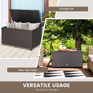 Outdoor Wicker Storage Box with Zippered Liner-133 Gallon view 7