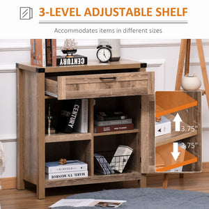 Rustic Barn Door Storage Cabinet Modern Farmhouse Buffet Sideboard for Kitchen & Dining Room Dark Oak – view 10