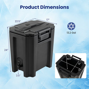 13.2 Gal Insulated Beverage Dispenser Commercial with Two-Stage Faucet-2 Pieces view 3