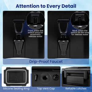 13.2 Gal Insulated Beverage Dispenser Commercial with Two-Stage Faucet-3 pieces view 9