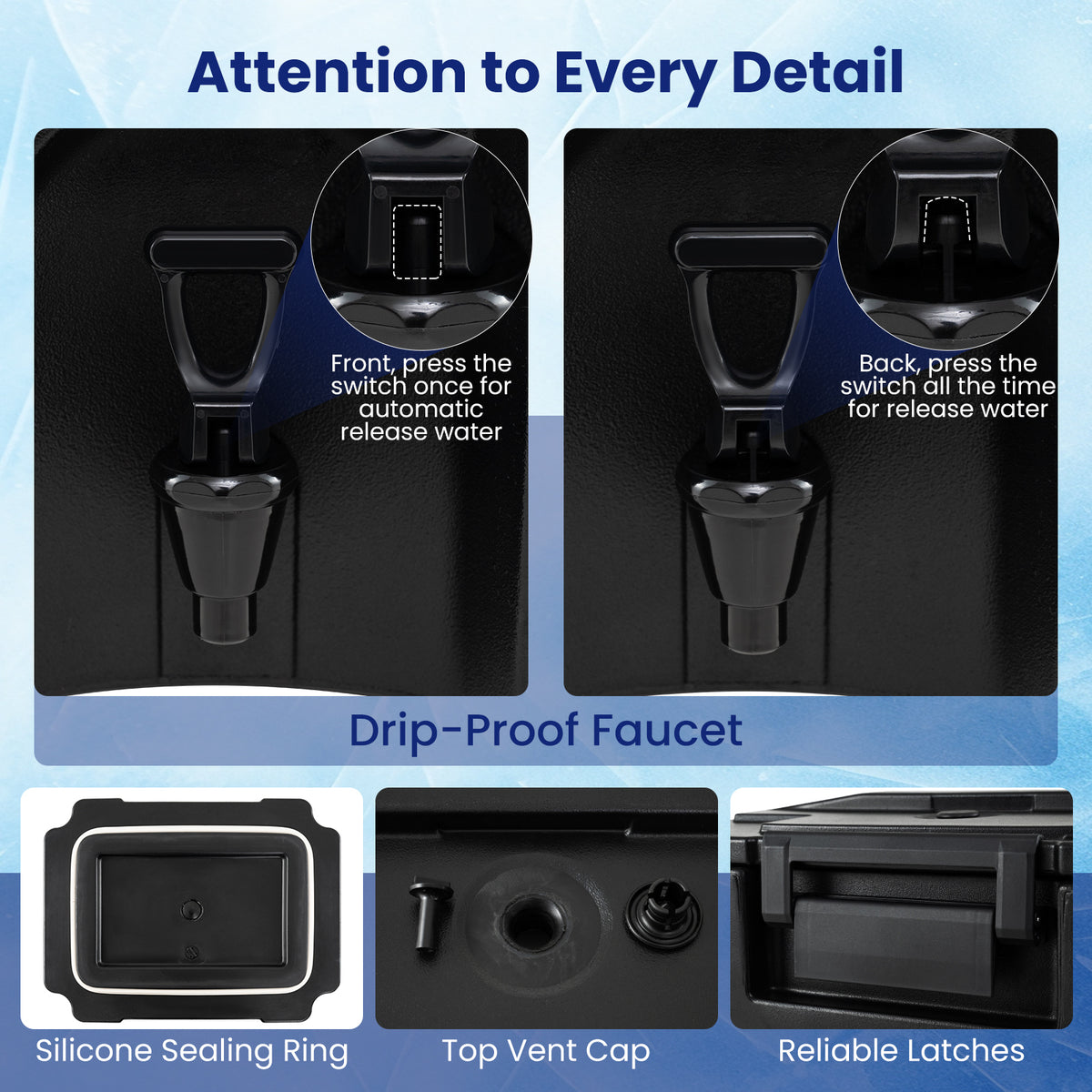 13.2 Gal Insulated Beverage Dispenser Commercial with Two-Stage Faucet-4 pieces view 9