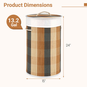 13.2 Gal Laundry Hamper with Removable and Machine-Washable Liner-Multicolor view 5