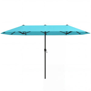 13 Feet Large Patio Umbrella Outdoor Double-Sided Table Market Umbrella with Crank Handle-Turquoise view 4