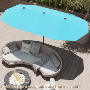 13 Feet Large Patio Umbrella Outdoor Double-Sided Table Market Umbrella with Crank Handle-Turquoise view 6