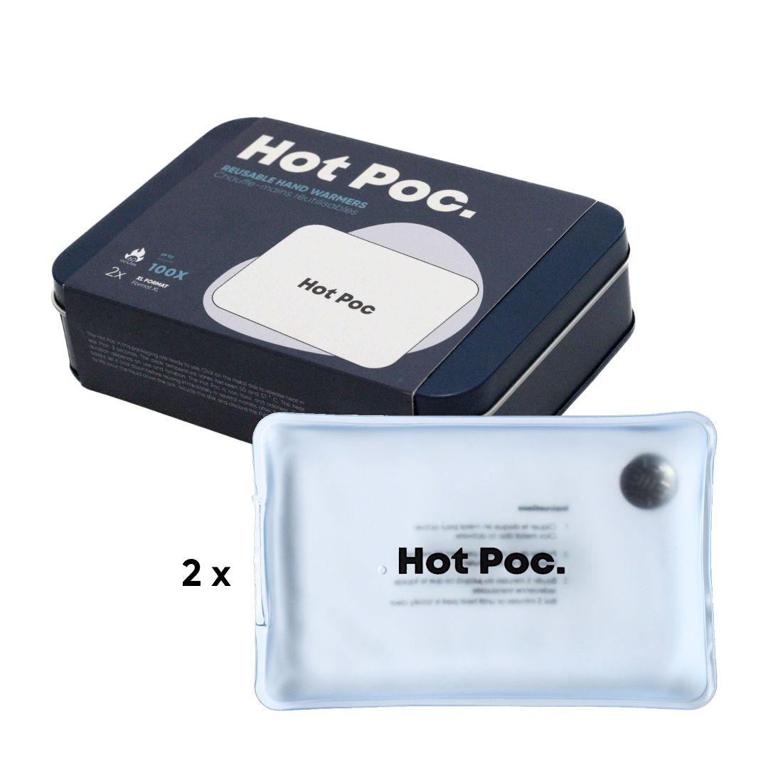 HotPoc Reusable XL Body Warmers (2-Pack) with Metal Case