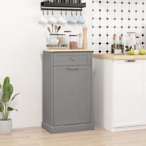 Kitchen Tilt Out Trash Bin Cabinet, Free Standing Recycling Cabinet, Trash Can Holder with Drawer, White – view 21