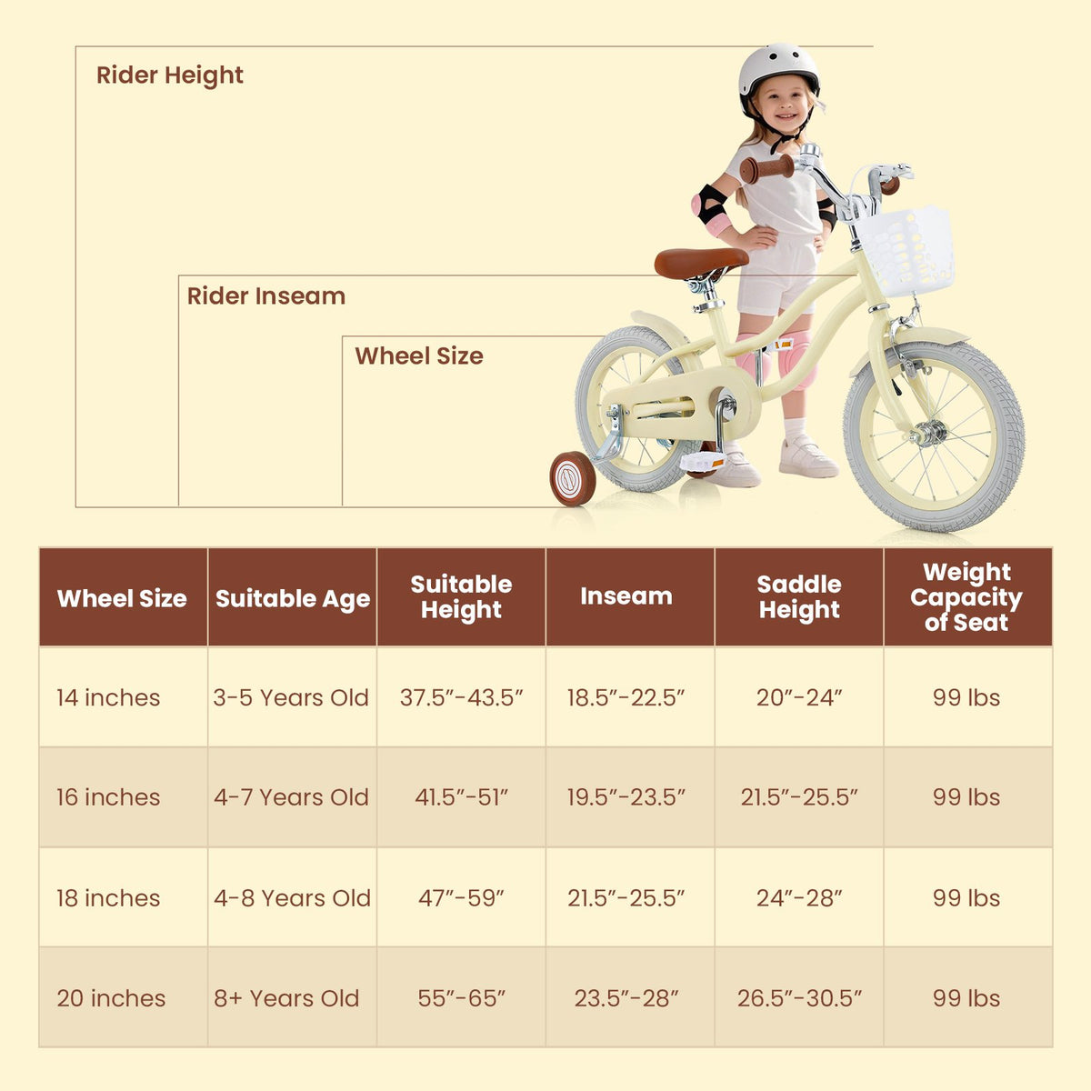 14/16/18 Inch Kids Bike Adjustable with Training Wheels Ages 3-8 Years Olds-18 inches view 4