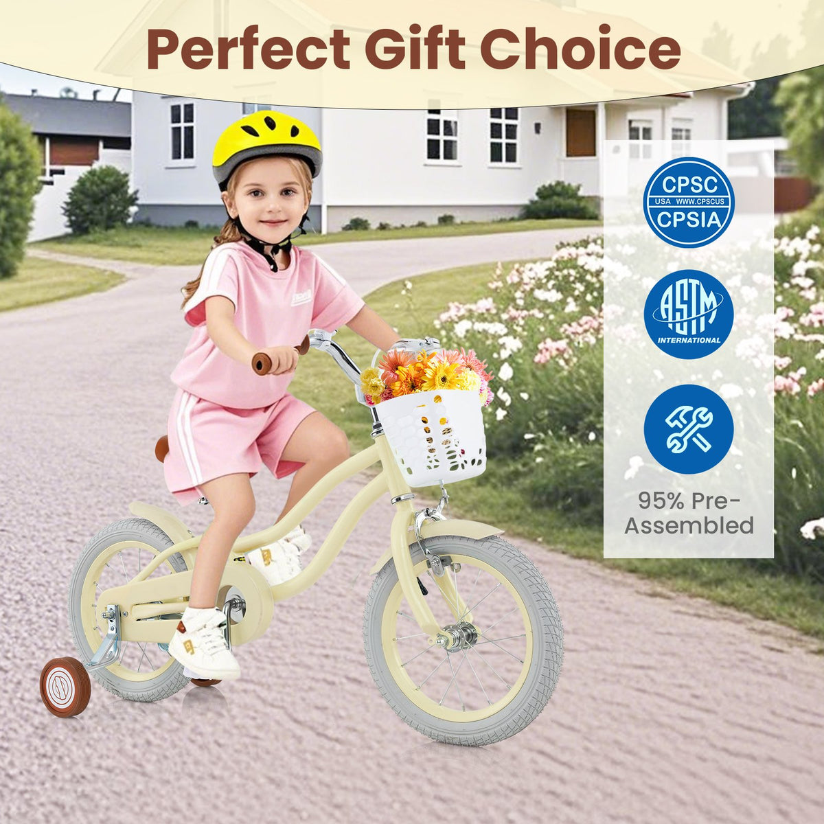 14/16/18 Inch Kids Bike Adjustable with Training Wheels Ages 3-8 Years Olds-18 inches view 9