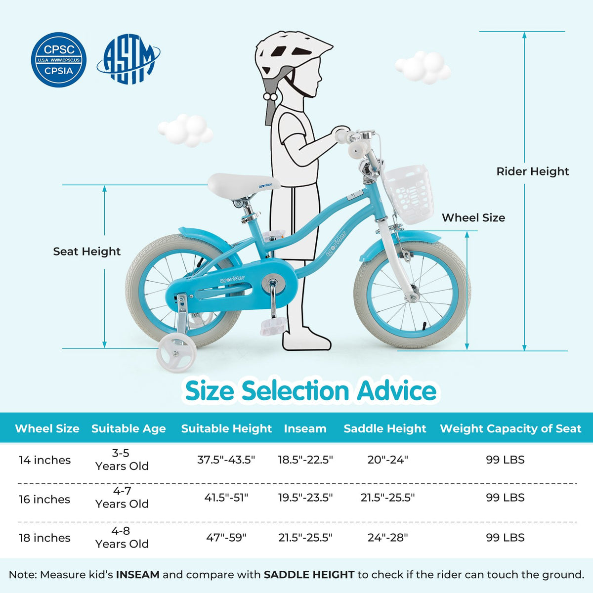 14/16/18 Inch Kids Bike with Dual Brakes and Adjustable Seat-14 inches view 3