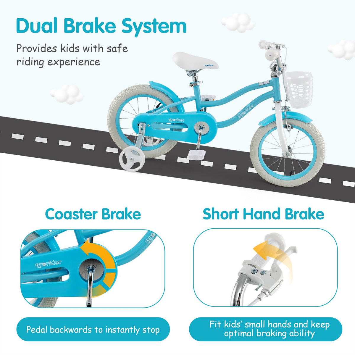 14/16/18 Inch Kids Bike with Dual Brakes and Adjustable Seat-14 inches view 5