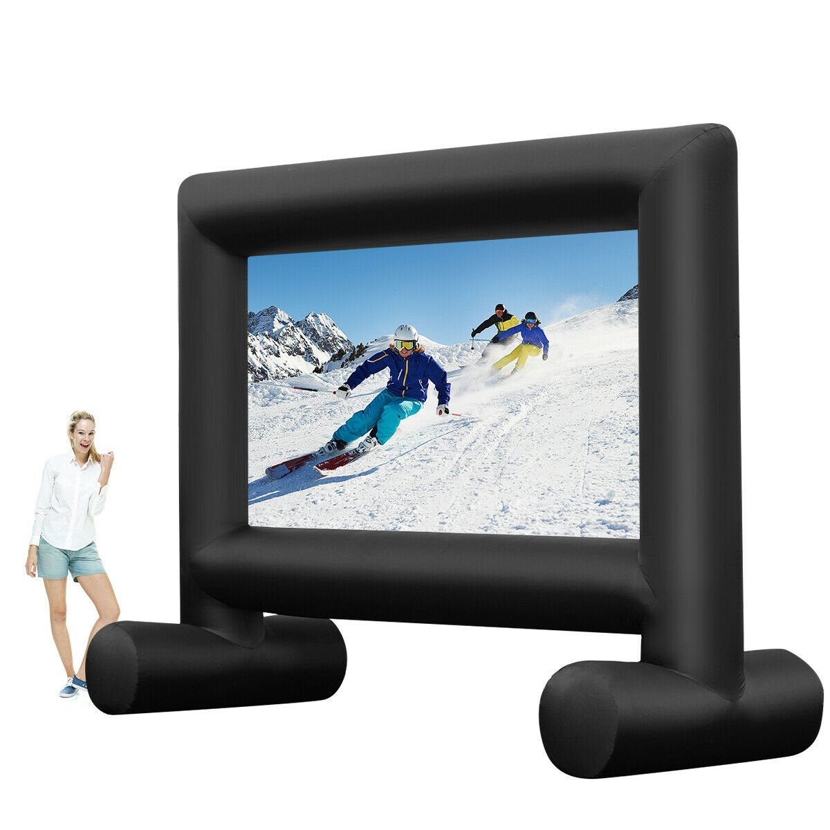 14-20 Feet Inflatable Outdoor Movie Projector Screen with Blower and Carrying Bag-16' view 2