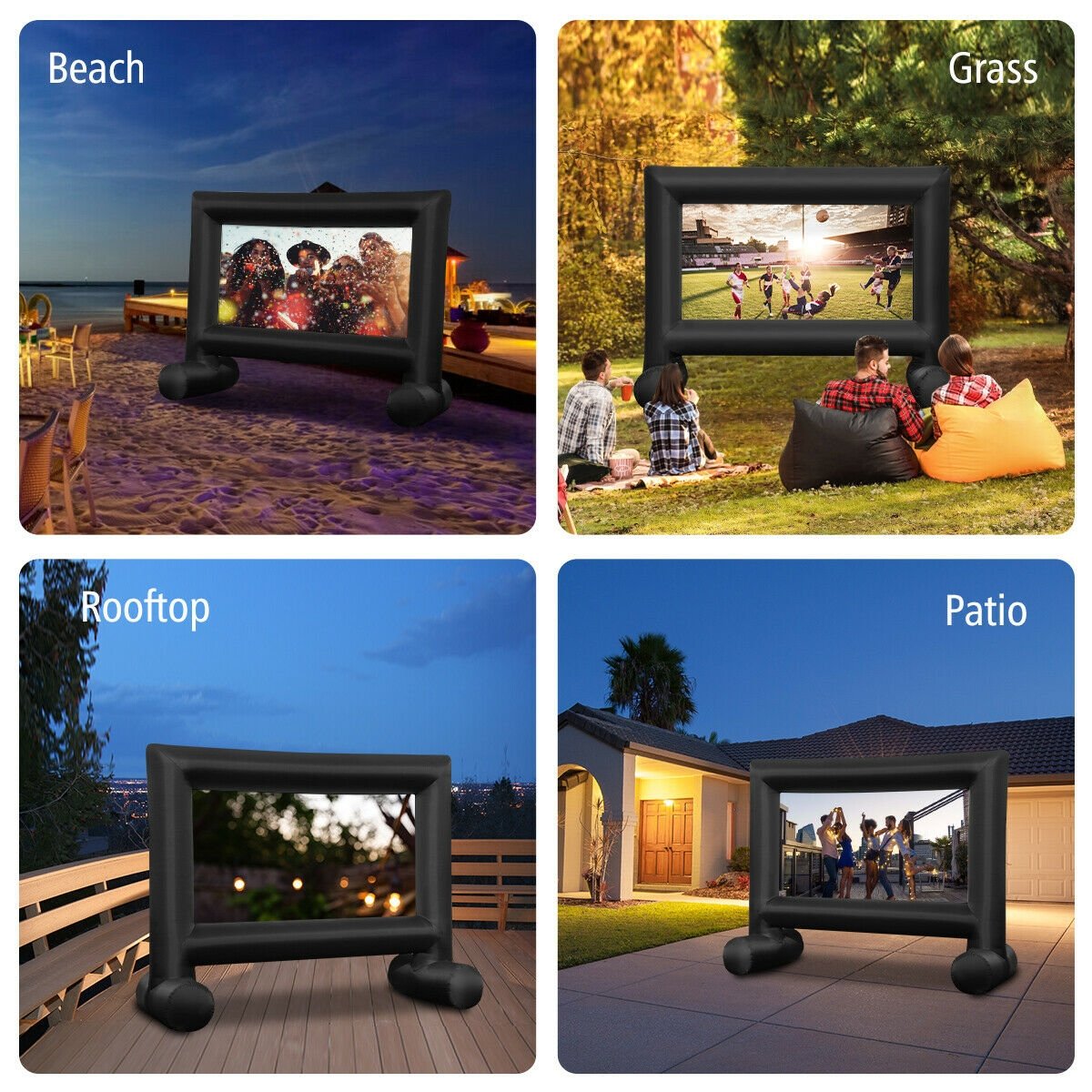 14-20 Feet Inflatable Outdoor Movie Projector Screen with Blower and Carrying Bag-16' view 9