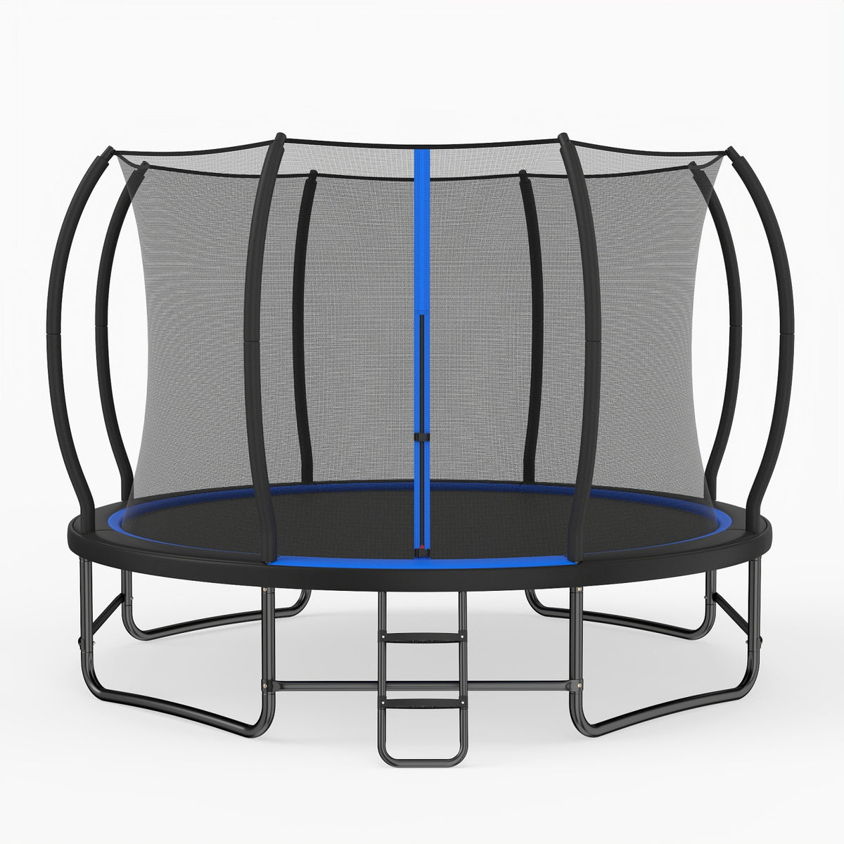 14 FT Outdoor Recreational Trampoline with 4 Stabilizer Bars for Backyard-Blue