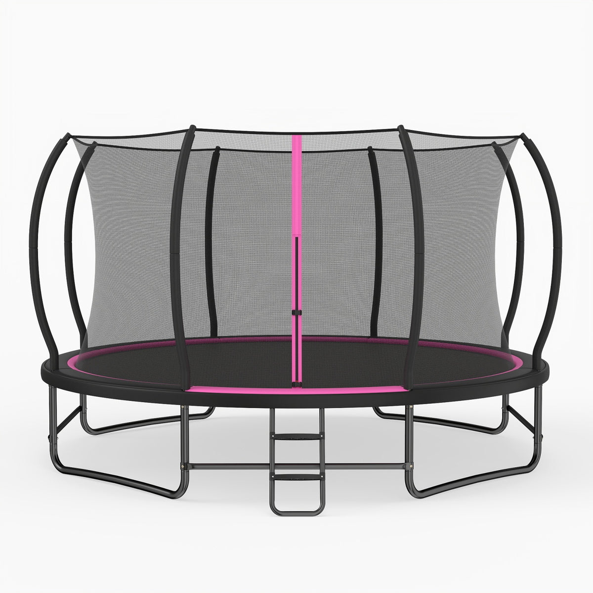 14 FT Outdoor Recreational Trampoline with 4 Stabilizer Bars for Backyard-Pink