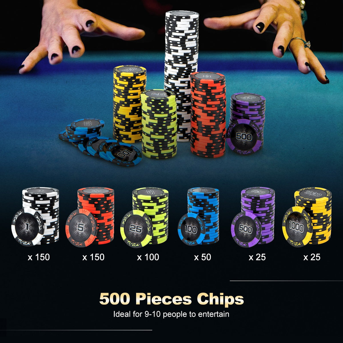 14 Gram Texas Holdem Poker Chip Set view 5