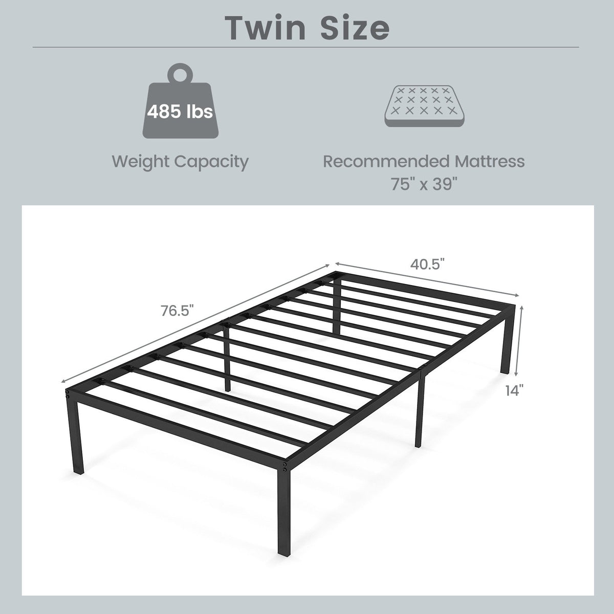 14 Inch Heavy Duty Metal Platform view 4