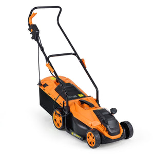 14-Inch 12-Amp Corded Electric Lawn Mower w/ 5-Position Height Adjustment-Orange