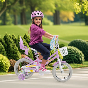 14 Inch Girls Bike Kids Bicycle with Doll Seat and Streamers for Children 3-5 Years Old view 3