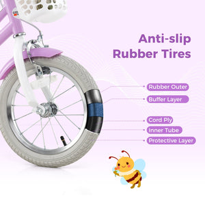 14 Inch Girls Bike Kids Bicycle with Doll Seat and Streamers for Children 3-5 Years Old view 7