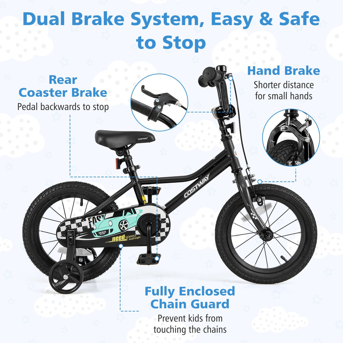 14 Inch Kids Bike Adjustable for 3-5 Years Old with Low-Step Frame view 7