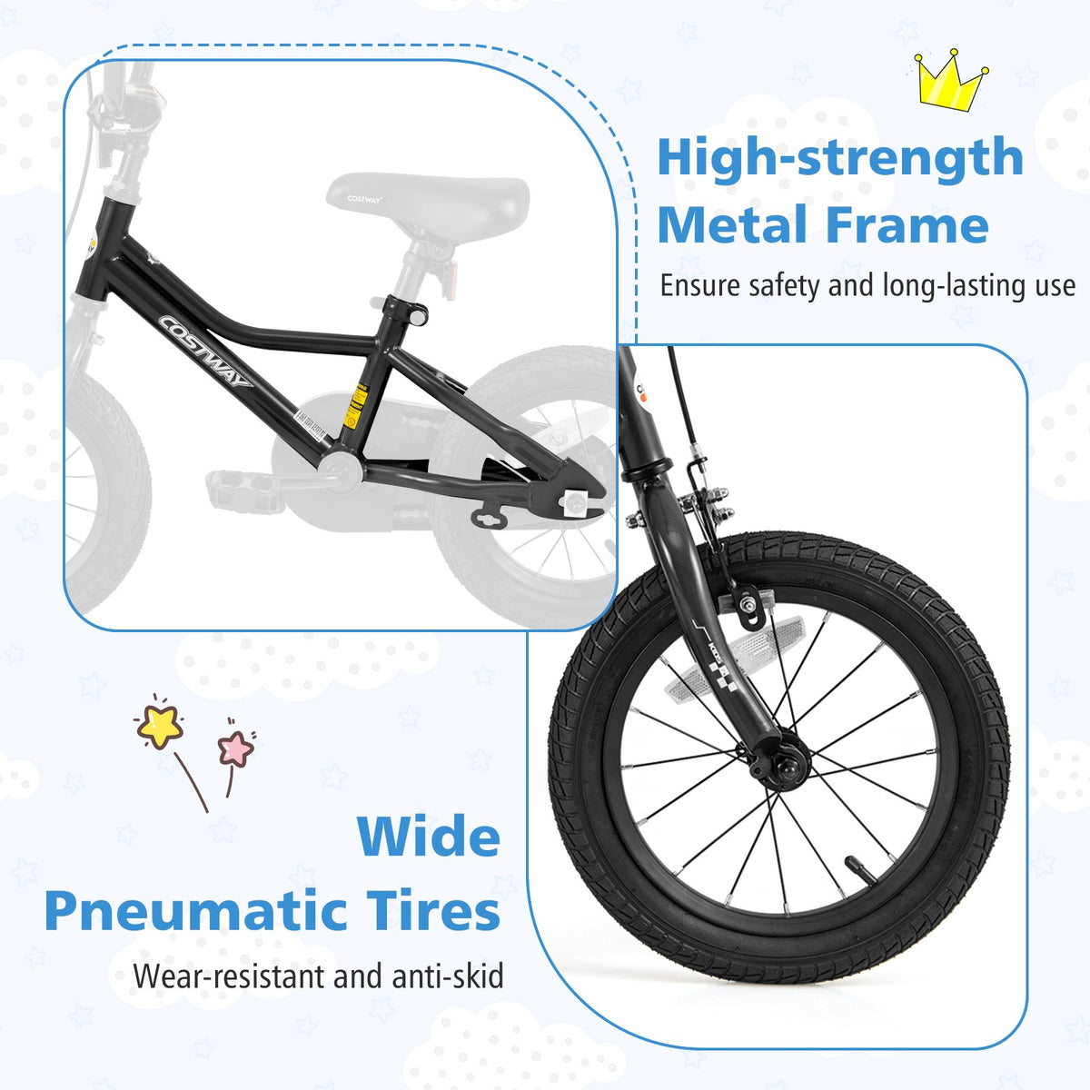 14 Inch Kids Bike Adjustable for 3-5 Years Old with Low-Step Frame view 9