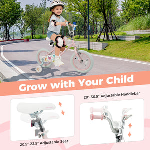 14 Inch Kids Bike Adjustable for 3-8 Years Old Children Pink - Stars & Moon view 7