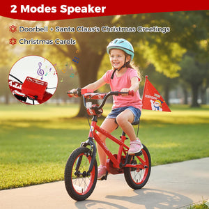 14 Inch Kids Bike Adjustable with Christmas Music & Flag for Aged 4-5 Years Old view 4