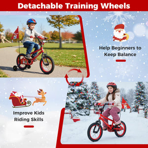 14 Inch Kids Bike Adjustable with Christmas Music & Flag for Aged 4-5 Years Old view 5