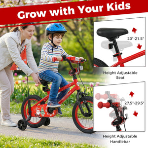 14 Inch Kids Bike Adjustable with Christmas Music & Flag for Aged 4-5 Years Old view 6