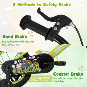 14 Inch Kids Bike Adjustable with Detachable Training Wheels for 3-5 Years Old-14 inches view 6
