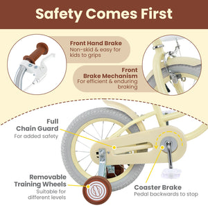 14 Inch Kids Bike Adjustable with Training Wheels Ages 3-8 Years Olds-14 inches view 5
