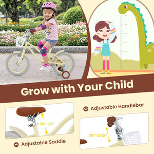 14 Inch Kids Bike Adjustable with Training Wheels Ages 3-8 Years Olds-14 inches view 7