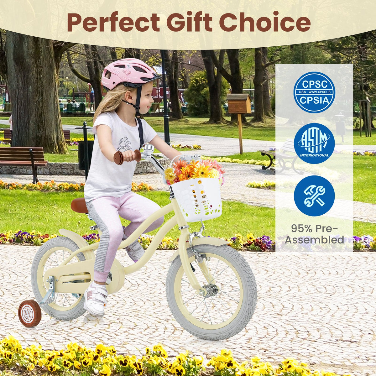 14 Inch Kids Bike Adjustable with Training Wheels Ages 3-8 Years Olds-14 inches view 8