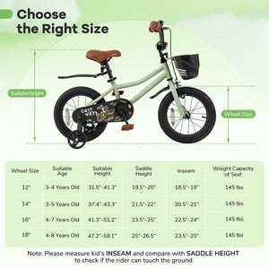 14-Inch Kids Bike Adjustable with Training Wheels for 3-5 Years Old view 4