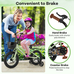 14-Inch Kids Bike Adjustable with Training Wheels for 3-5 Years Old view 8