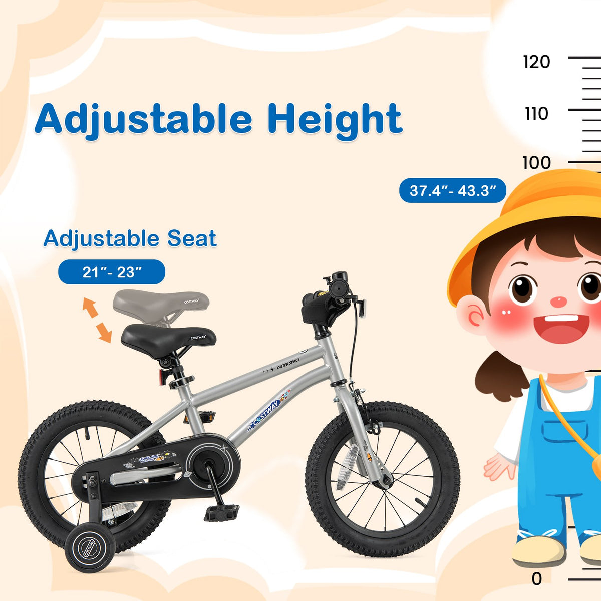 14-Inch Kids Bike Bicycle for Boys Girls 3-5 with High Carbon Steel Frame view 6