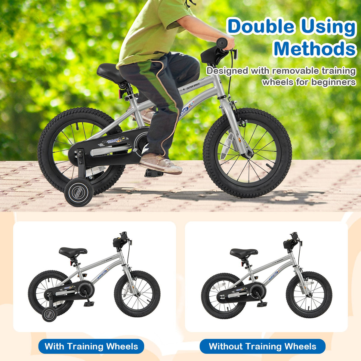 14-Inch Kids Bike Bicycle for Boys Girls 3-5 with High Carbon Steel Frame view 7