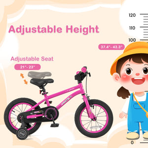 14 Inch Kids Bike for 3-5 Years Old Adjustable with Removable Training Wheels view 5