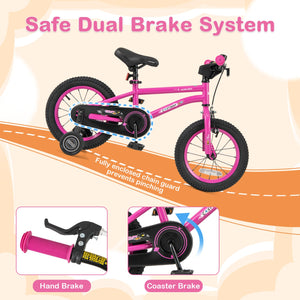 14 Inch Kids Bike for 3-5 Years Old Adjustable with Removable Training Wheels view 6