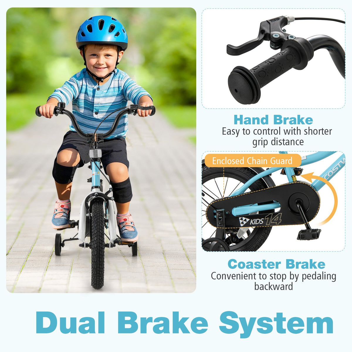 14-Inch Kids Bike for 3-5 Years Old Children Bicycle with Training Wheels view 5