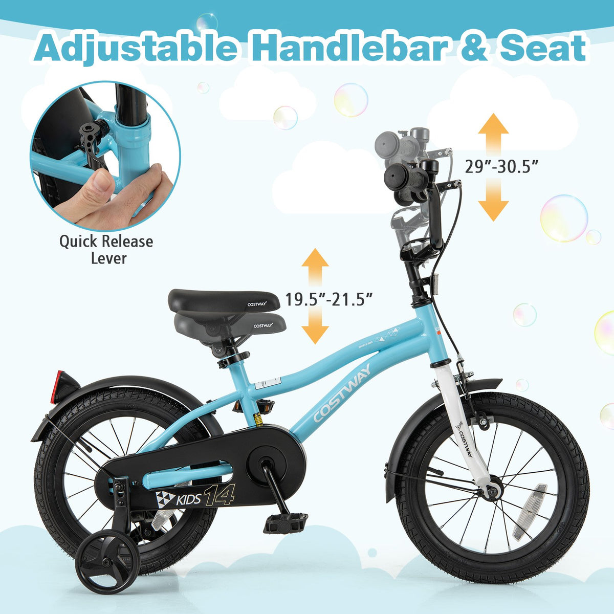 14-Inch Kids Bike for 3-5 Years Old Children Bicycle with Training Wheels view 6