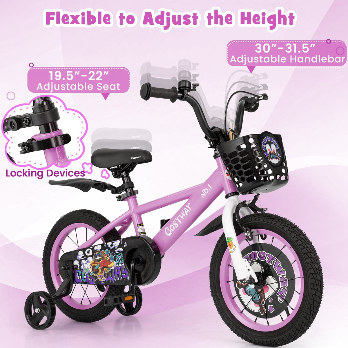 14 Inch Kids Bike for 3-5 Years Old Sport Bicycle with Adjustable Handlebar and Saddle-14 inches view 7