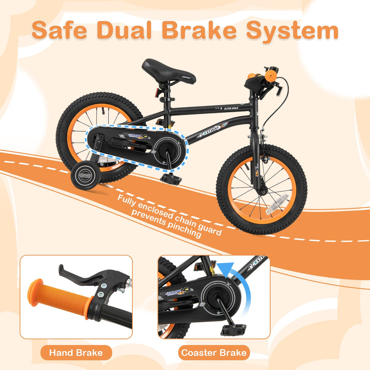 14-Inch Kids Bike Sport Bicycle for 3-5 Years Old with Adjustable Seat-14 inches view 4