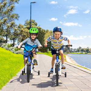 14 Inch Kids Bike with 2 Training Wheels for 3-5 Years Old-Navy view 2