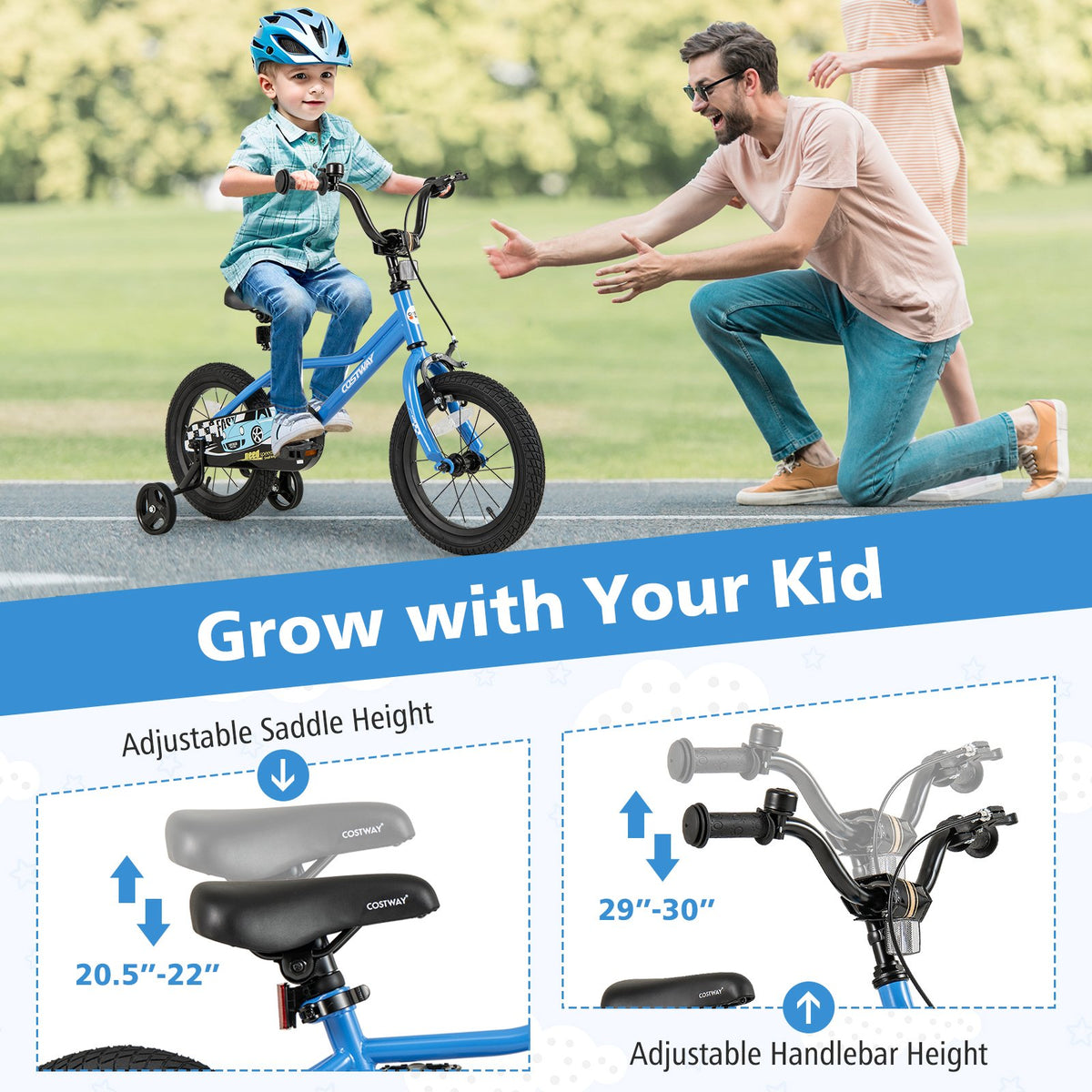 14 Inch Kids Bike with Removable Training Wheels for Aged 3-5 Years Old view 8