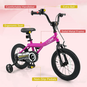 14-Inch Kids Bike with Removable Training Wheels Pink-Brave Hero view 5
